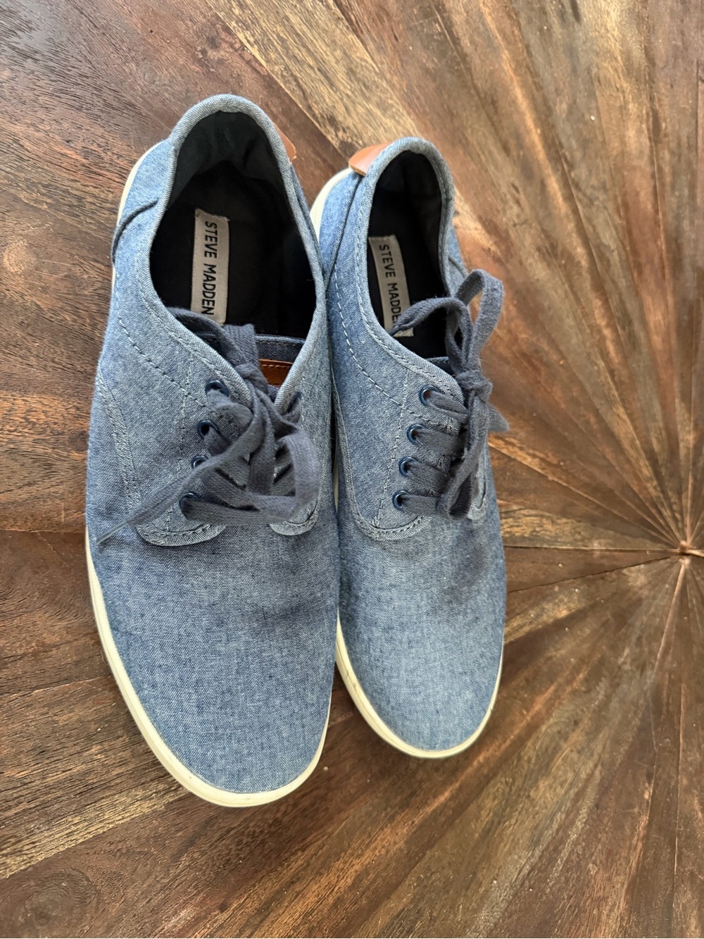 Steve Madden Men's Chambray Blue Canvas Lace-Up Sneakers